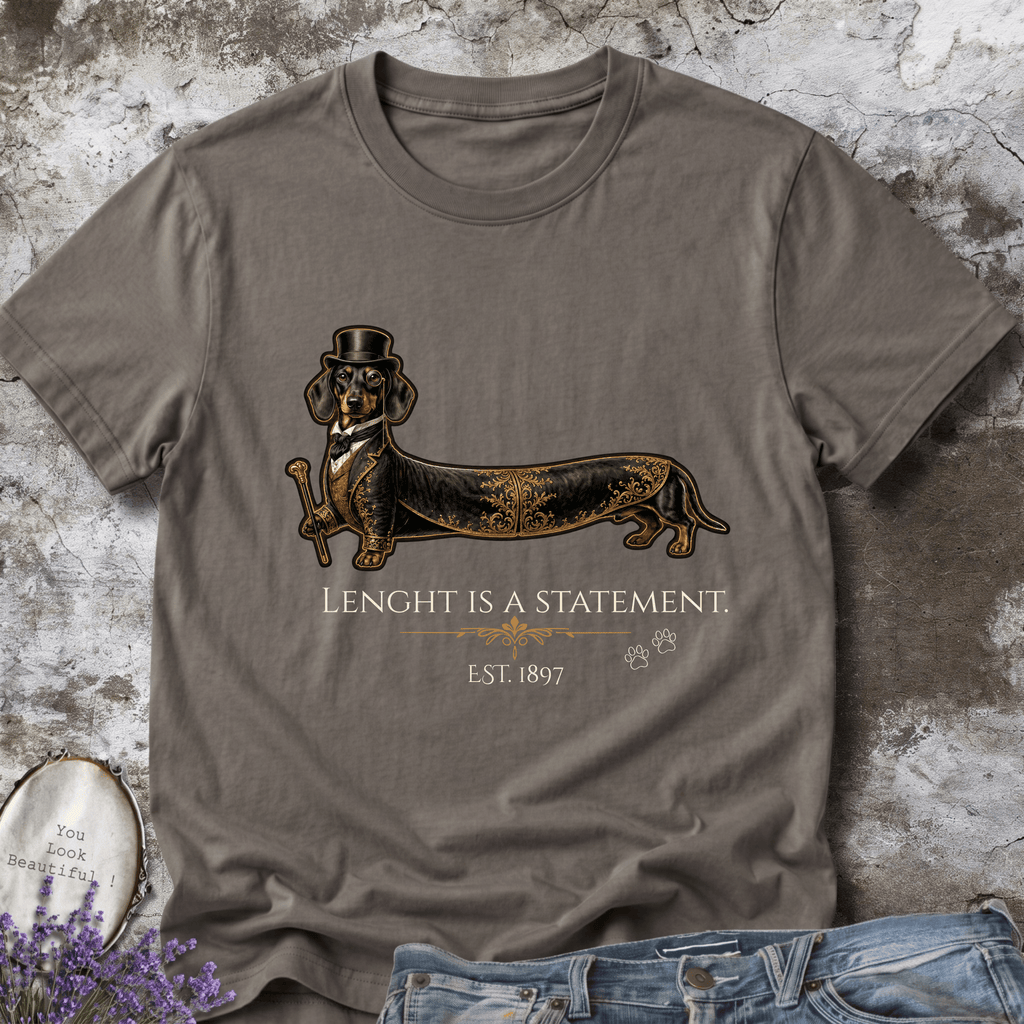 Vintage Sausage Dog Graphic Tee – Length Is A Statement