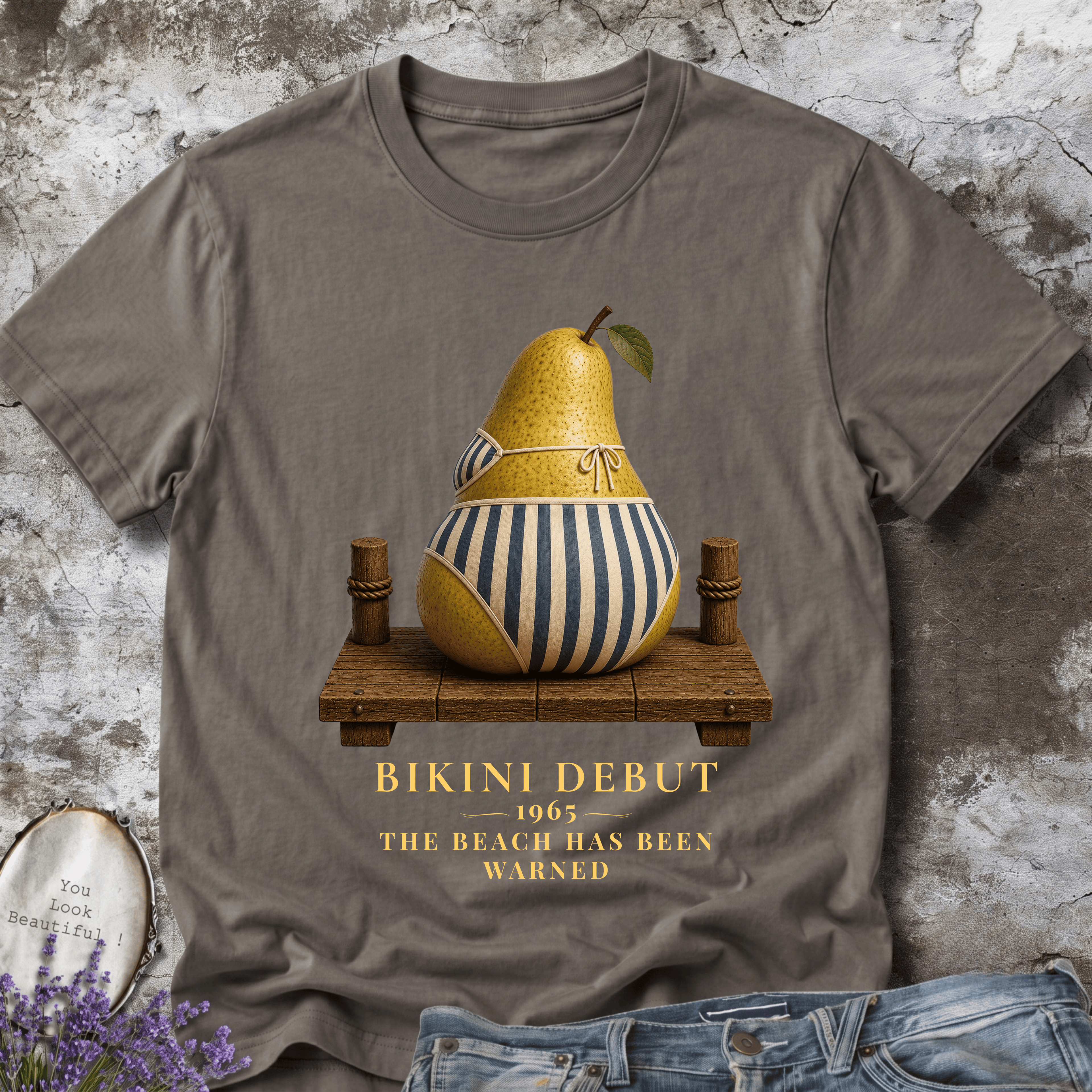 Bikini Debut 1965 – Funny Pear Graphic Tee
