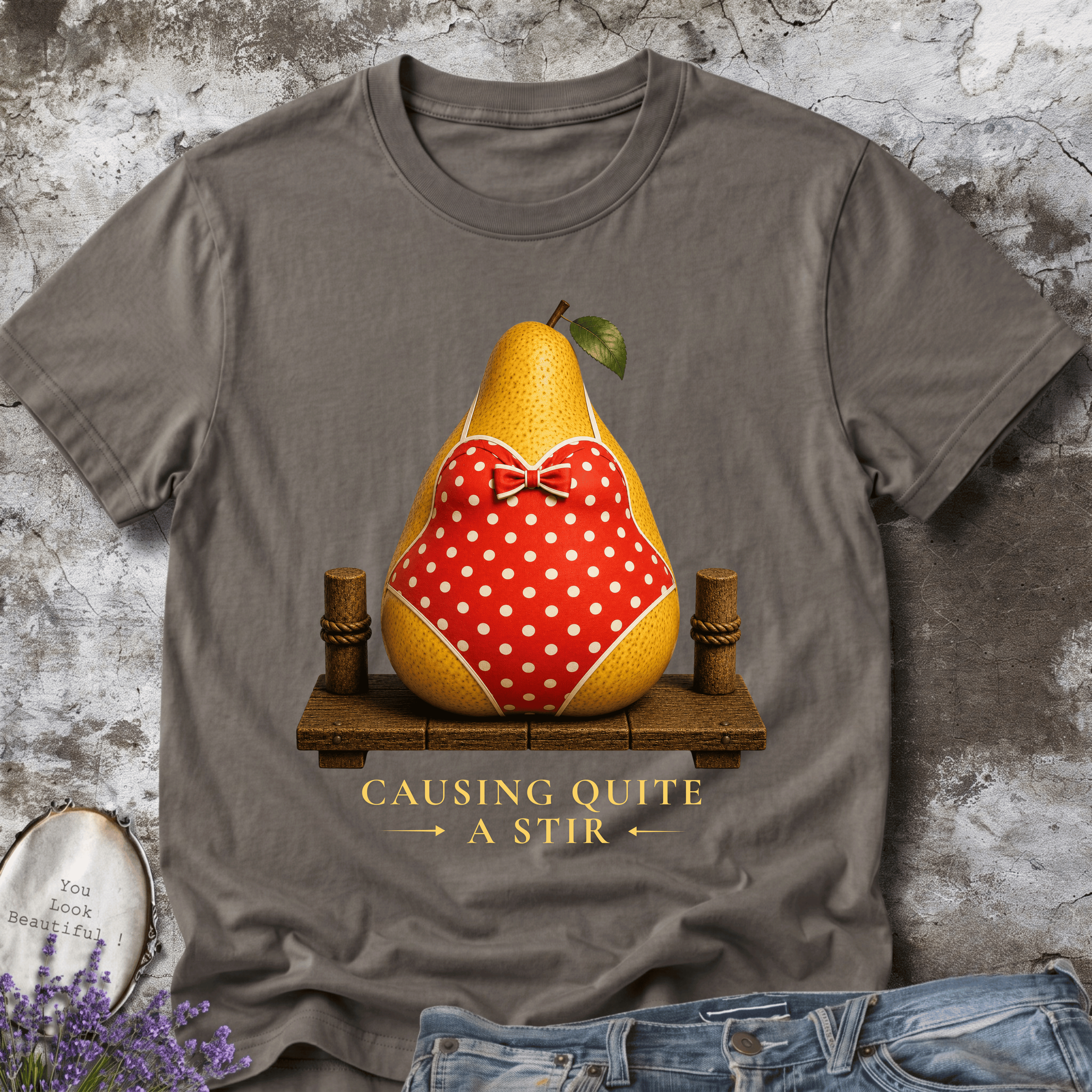 Causing Quite a Stir – Funny Pear Graphic Tee
