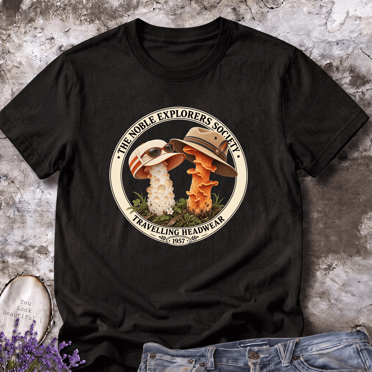 1957 Travelling Headwear Mushroom Tee