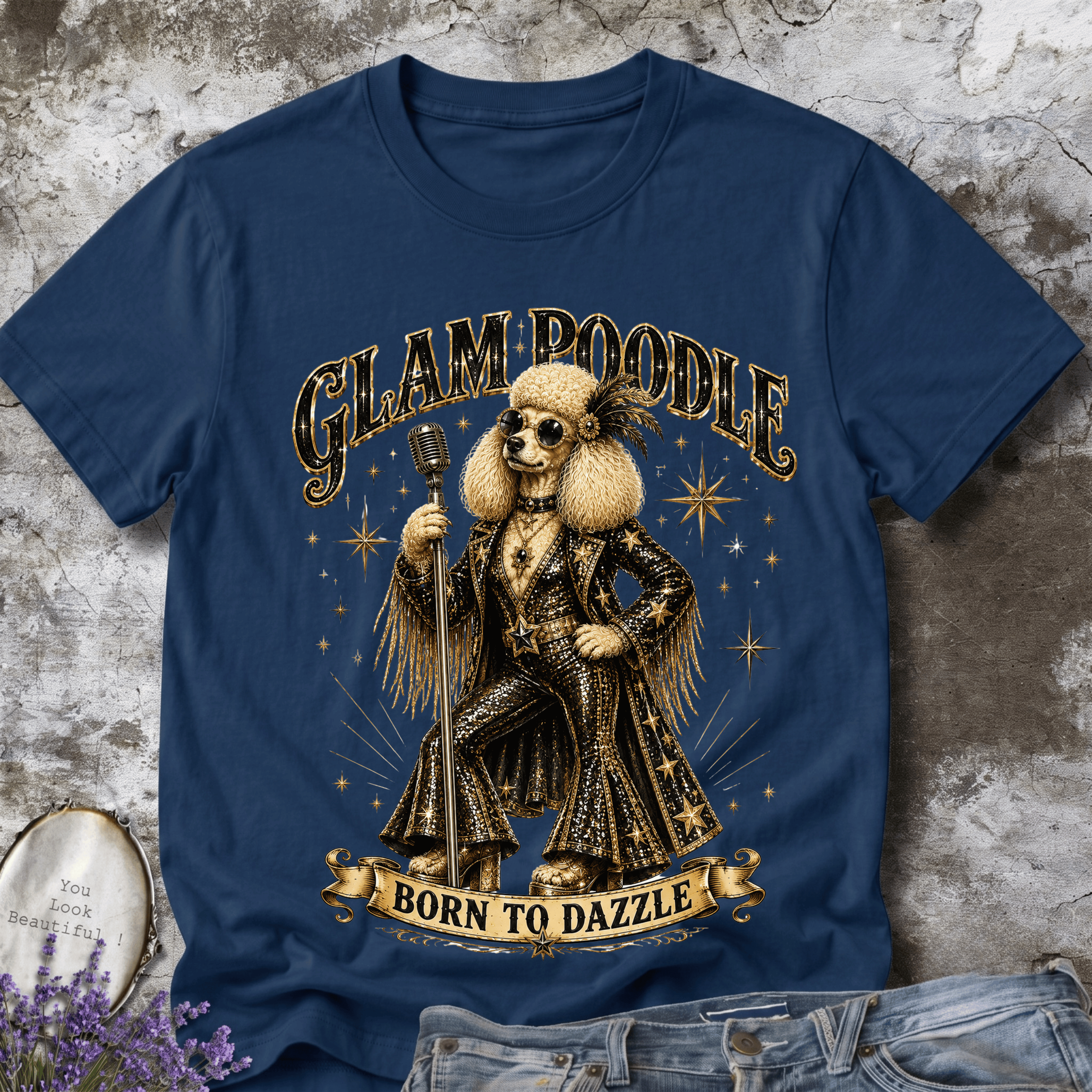 Glam Poodle – Elegant Poodle Vintage Tee