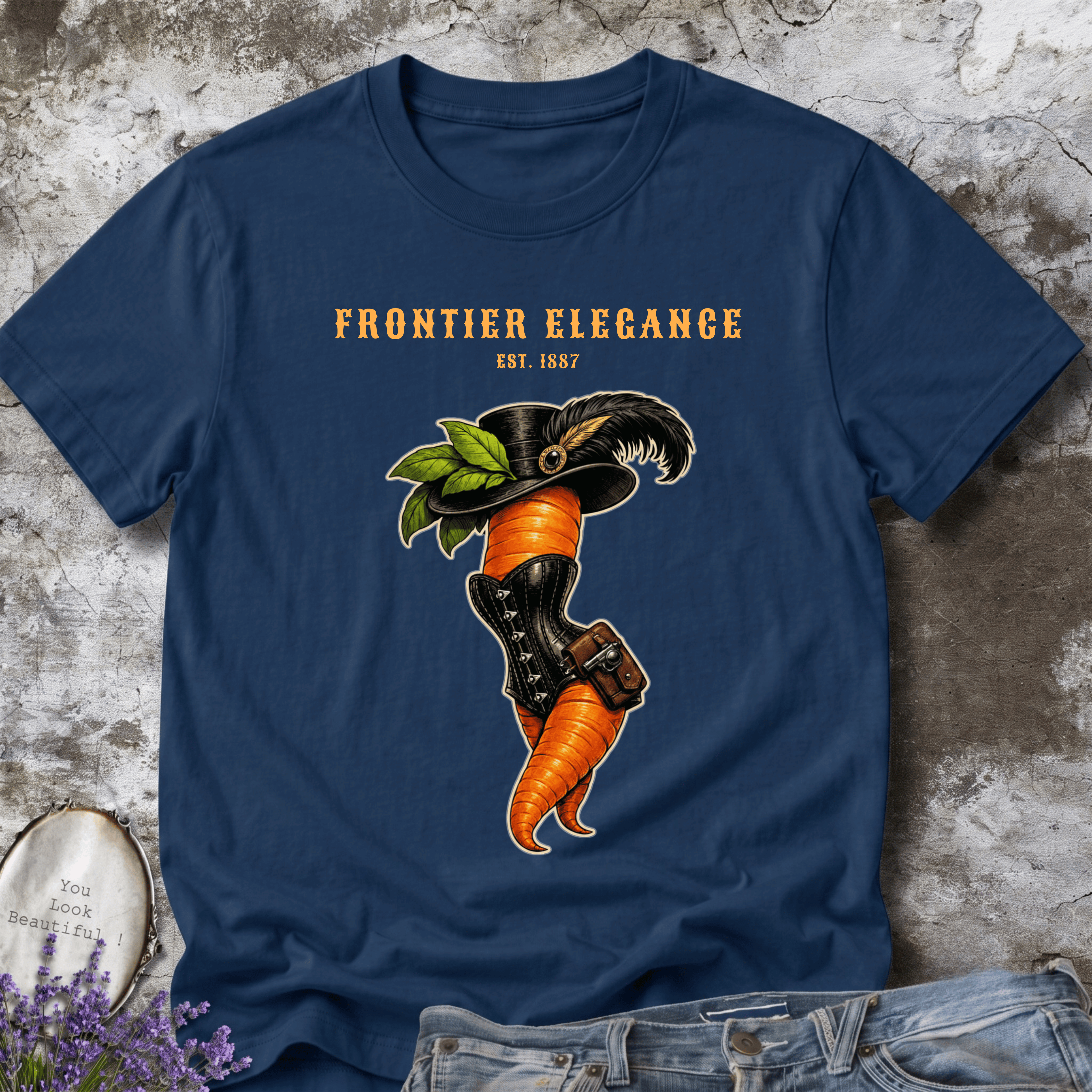 Frontier Elegance Tee | Victorian Western Carrot