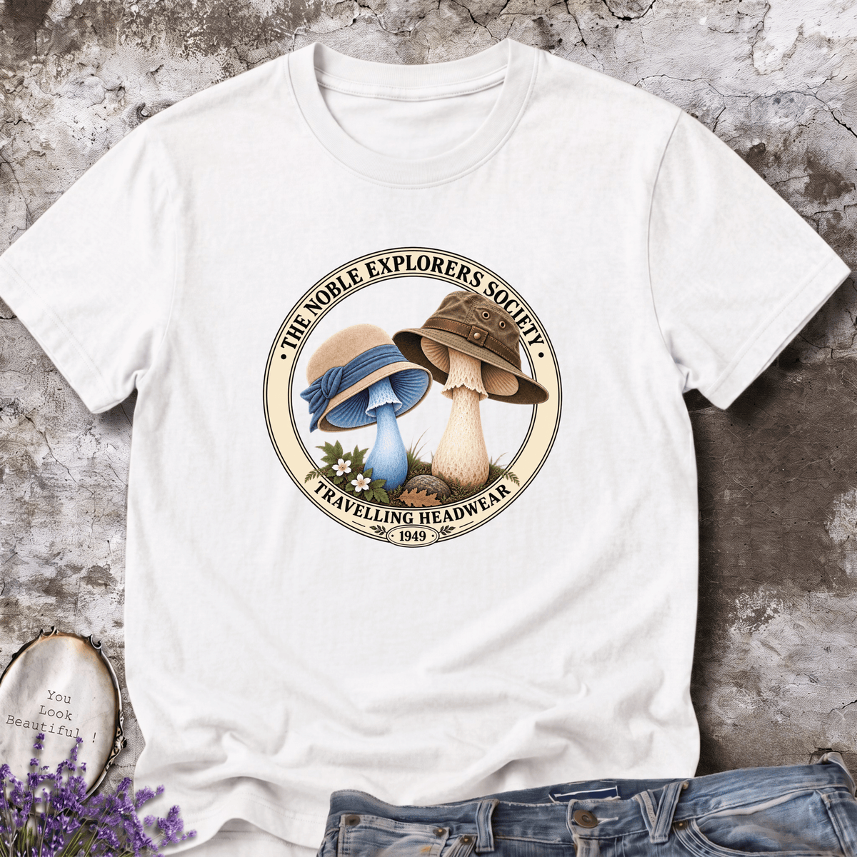 1949 Travelling Headwear Mushroom Tee