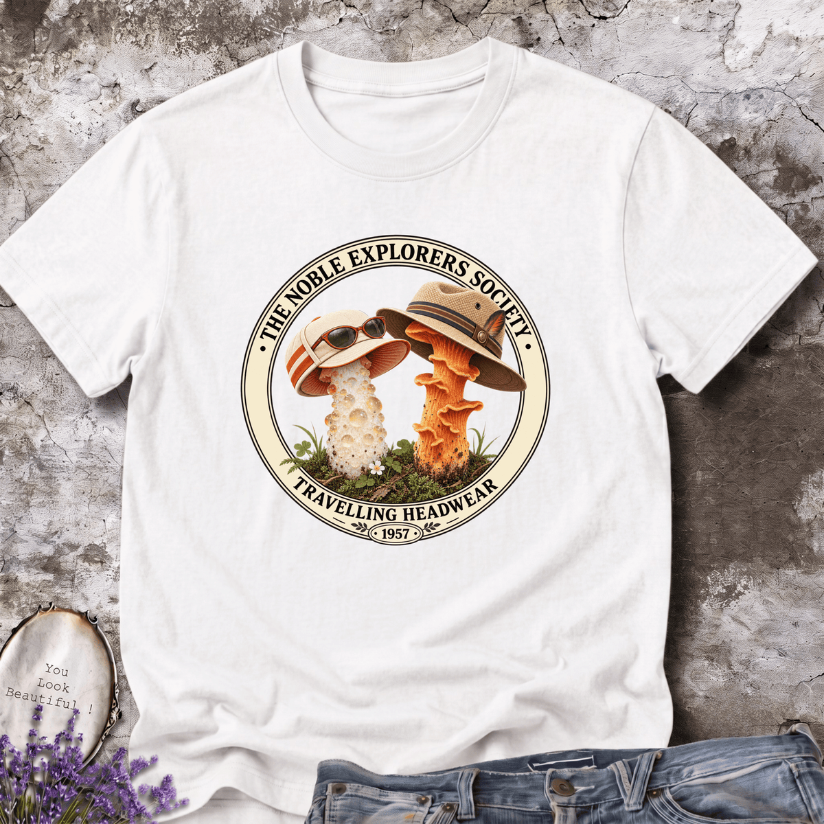 1957 Travelling Headwear Mushroom Tee