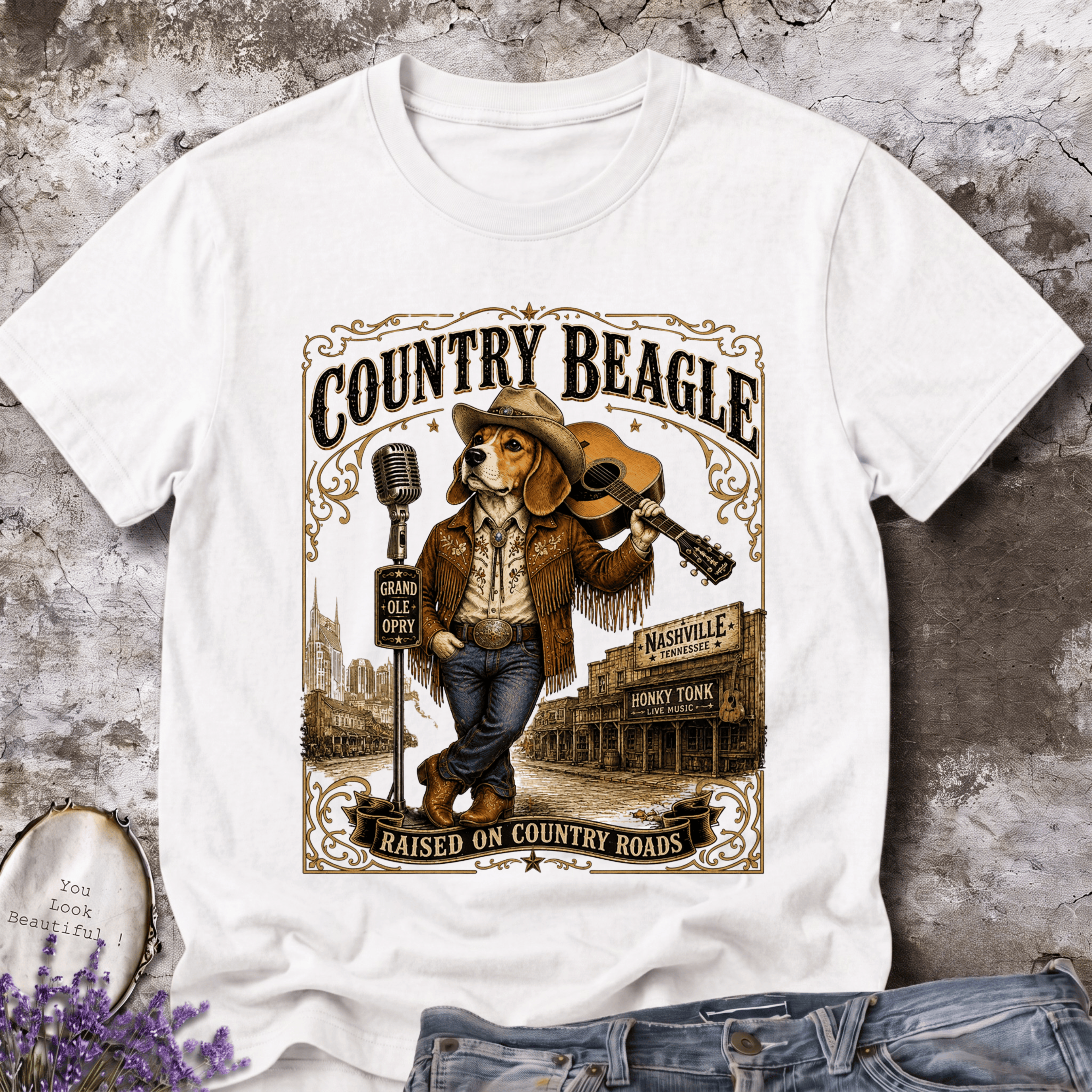 Country Beagle | Rustic Farm Dog Graphic Tee