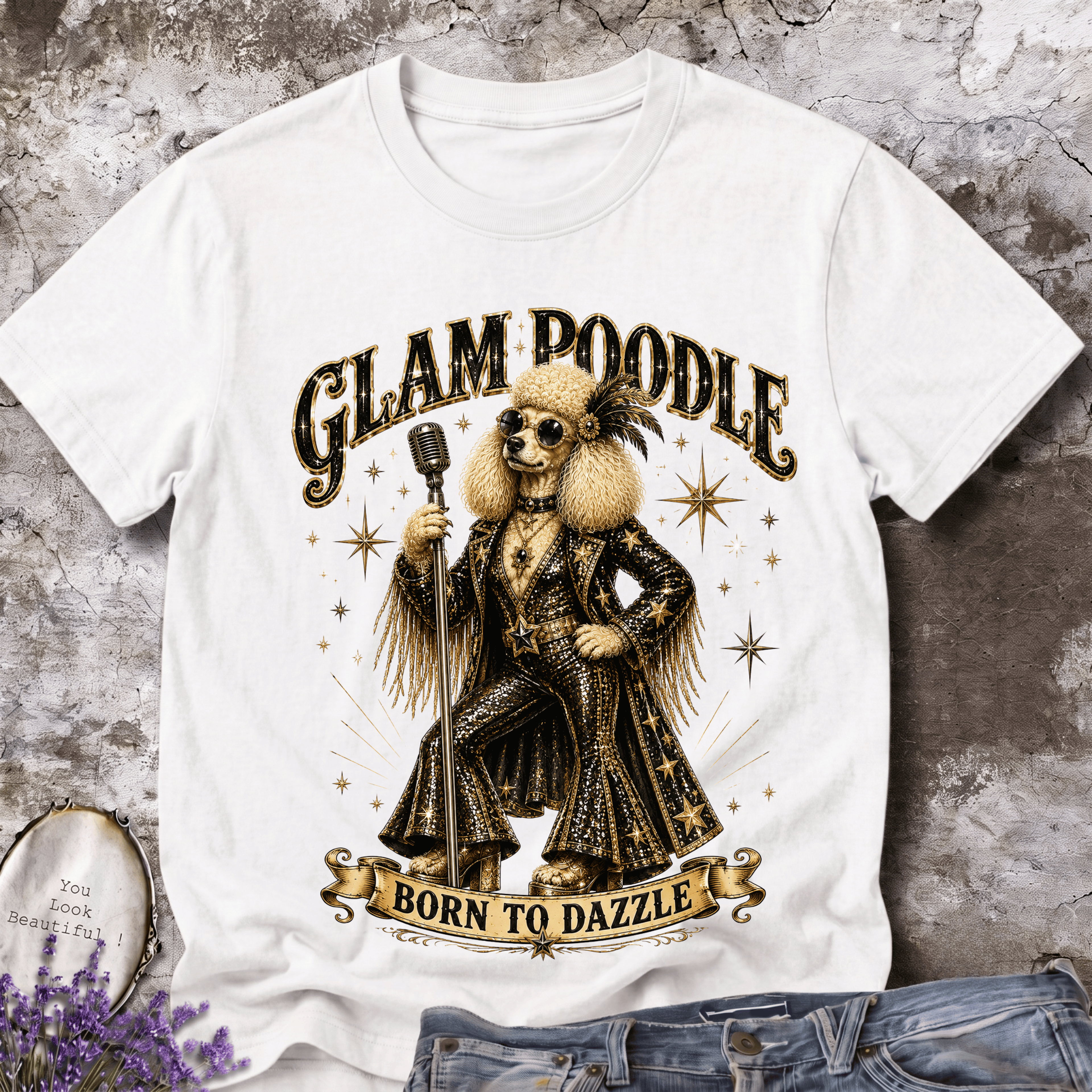 Glam Poodle – Elegant Poodle Vintage Tee