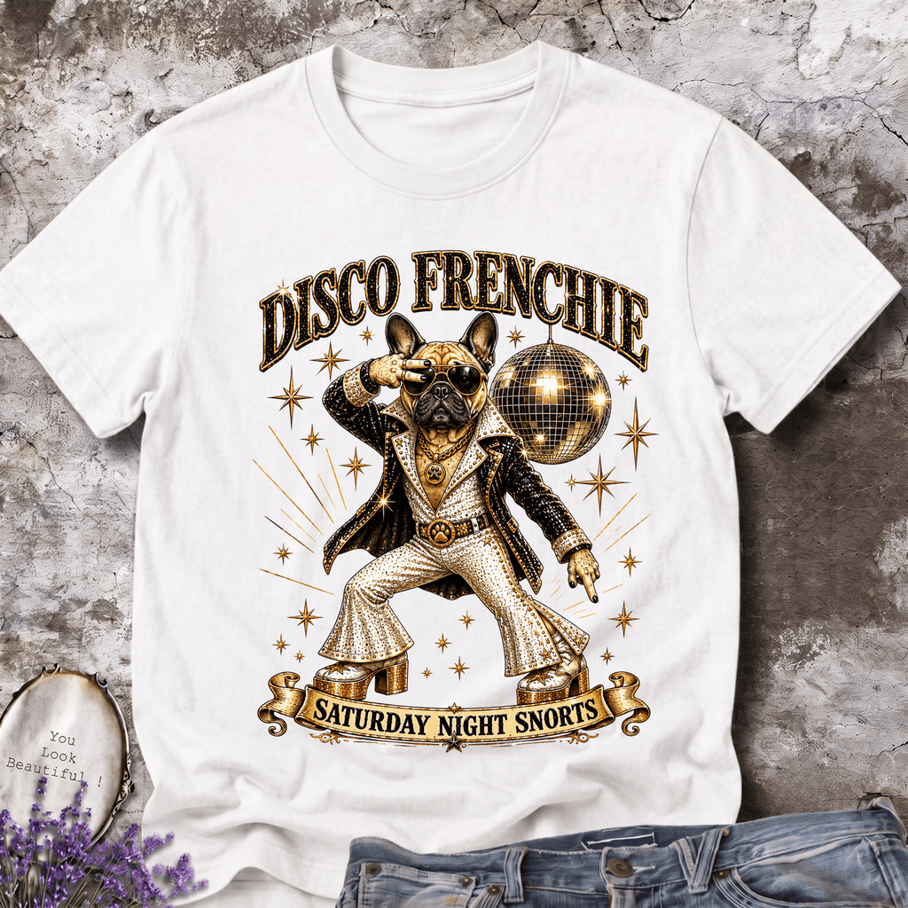Disco Frenchie | Vintage Disco Dog Graphic Tee